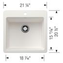 LIVEN 21 DUAL MOUNT SINGLE BOWL KITCHEN SINK - WHITE 