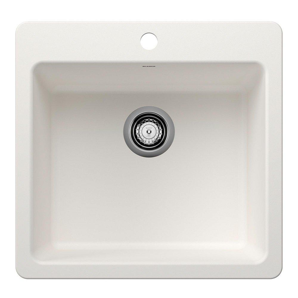 LIVEN 21 DUAL MOUNT SINGLE BOWL KITCHEN SINK - WHITE 