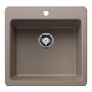 21 in. Dual Mount Silgranit Single Bowl Kitchen Sink in Truffle
