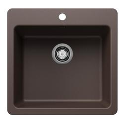 21 in. Dual Mount Silgranit Single Bowl Kitchen Sink in Cafe