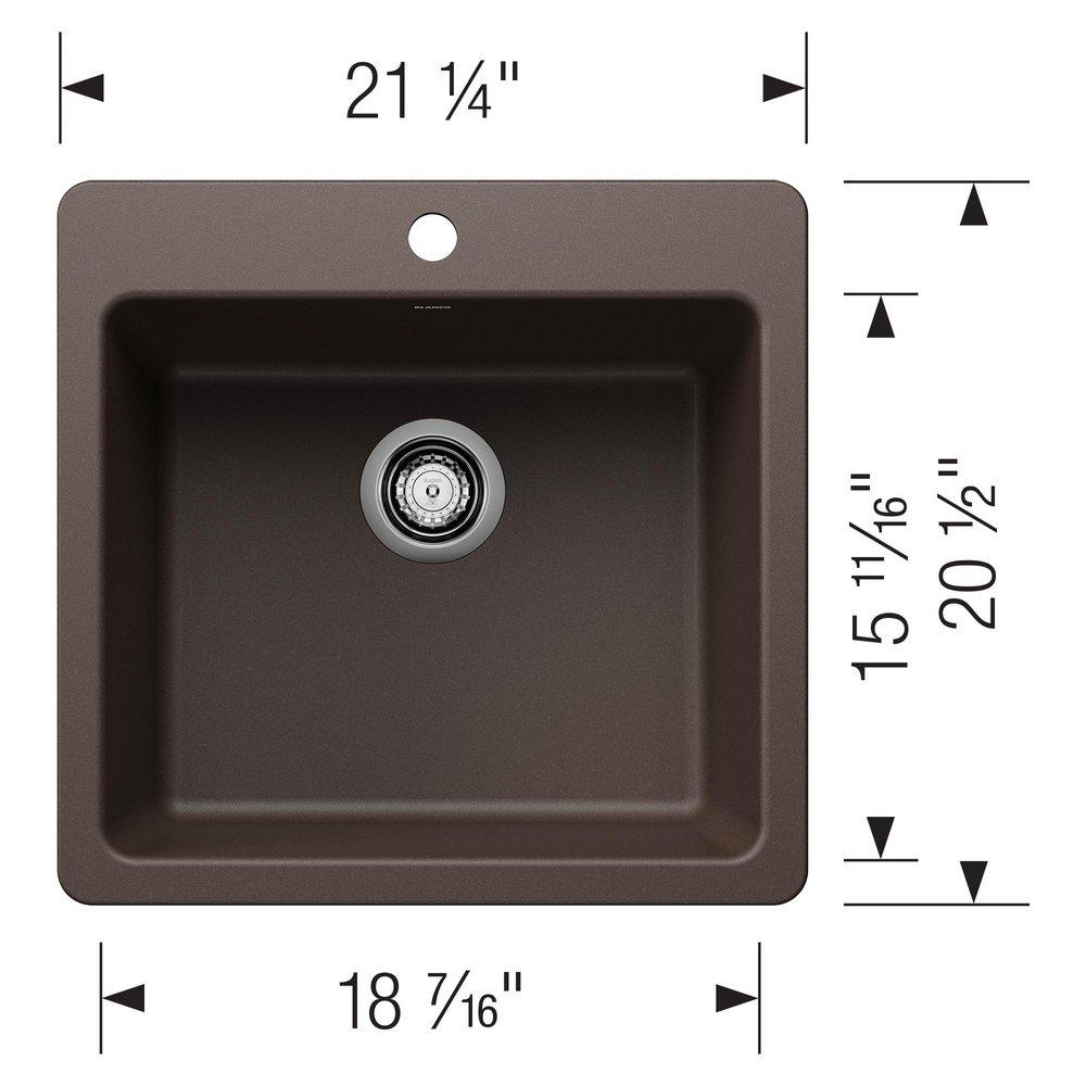 LIVEN 21 DUAL MOUNT SINGLE BOWL KITCHEN SINK - CAFT 