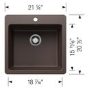 LIVEN 21 DUAL MOUNT SINGLE BOWL KITCHEN SINK - CAFT 