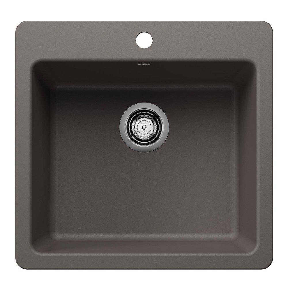 LIVEN 21 DUAL MOUNT SINGLE BOWL KITCHEN SINK - VOLCANO GRAY 