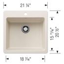 LIVEN 21 DUAL MOUNT SINGLE BOWL KITCHEN SINK - SOFT WHITE 