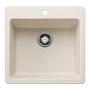 21 in. Dual Mount Silgranit Single Bowl Kitchen Sink in Soft White