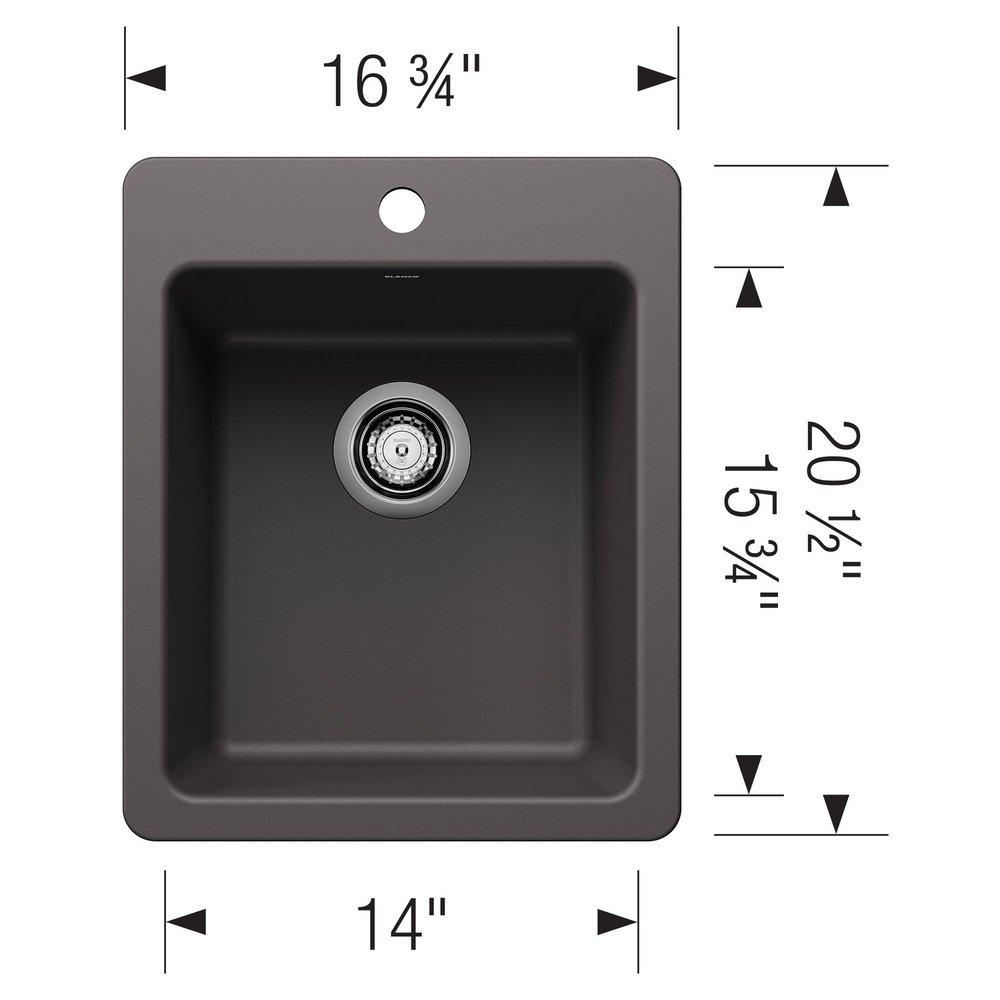 LIVEN 17 DUAL MOUNT BAR SINK - CINDER 
