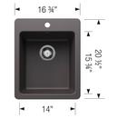 LIVEN 17 DUAL MOUNT BAR SINK - CINDER 