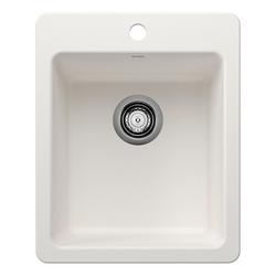 17 in. Dual Mount Silgranit Bar Sink in White