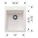 LIVEN 17 DUAL MOUNT BAR SINK - WHITE 