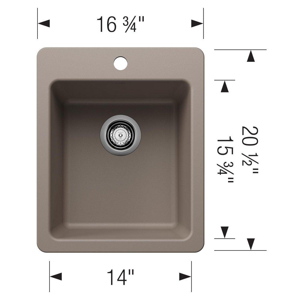 LIVEN 17 DUAL MOUNT BAR SINK - TRUFFLE 