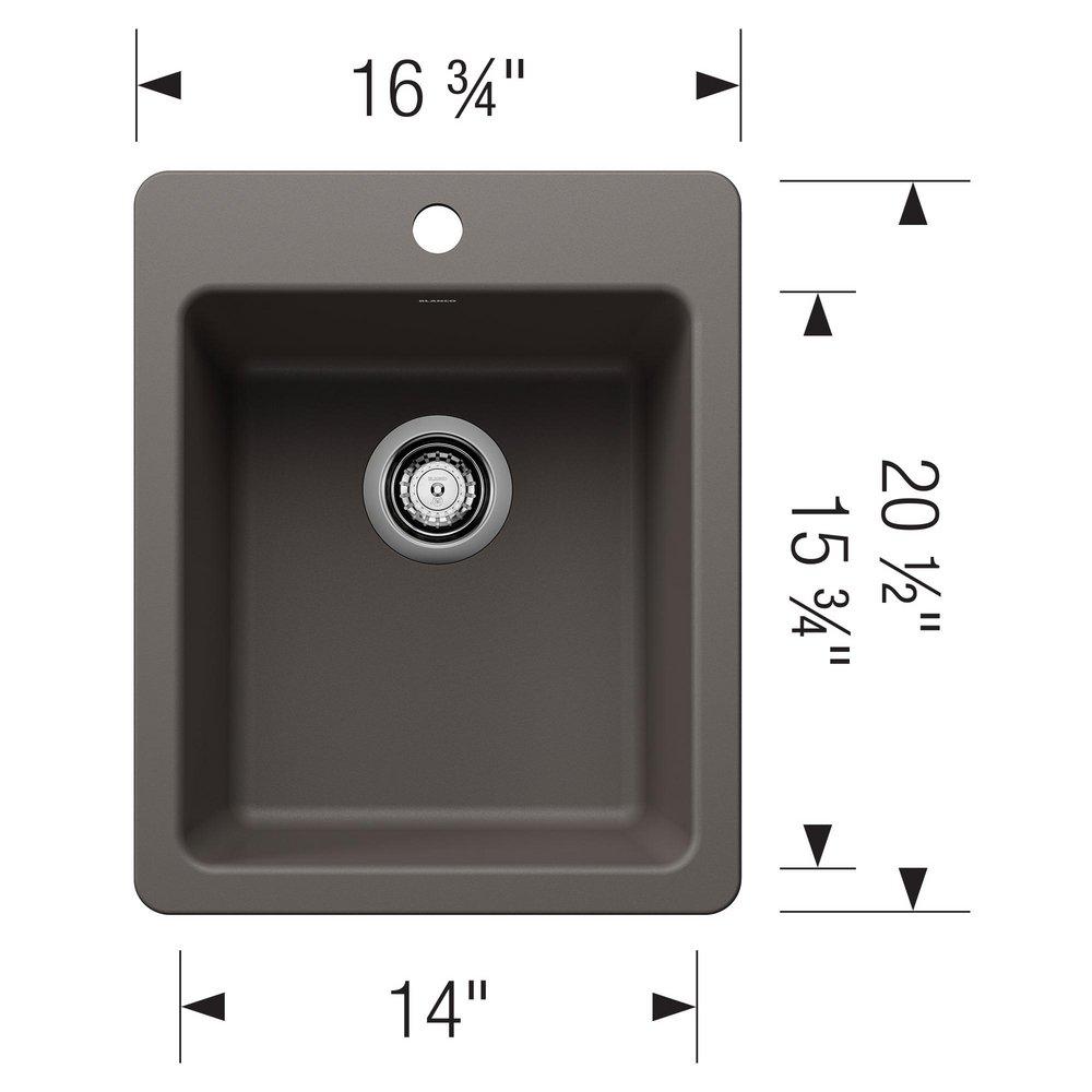 LIVEN 17 DUAL MOUNT BAR SINK - VOLCANO GRAY 