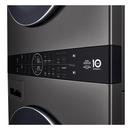 5.0 CU.FT. WASHER 7.8 CU.FT. DUAL INVERTER HEAT PUMP VENTLESS DRYER WASHTOWER WITH CENTER CONTROL AND TURBOWASH360 BLACK STEEL 