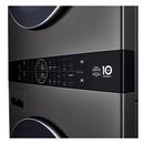 5.0 CU.FT. WASHER 7.8 CU.FT. DUAL INVERTER HEAT PUMP VENTLESS DRYER WASHTOWER WITH CENTER CONTROL AND TURBOWASH360 BLACK STEEL 