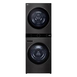 5.0 CU.FT. WASHER 7.8 CU.FT. DUAL INVERTER HEAT PUMP VENTLESS DRYER WASHTOWER WITH CENTER CONTROL AND TURBOWASH360 BLACK STEEL