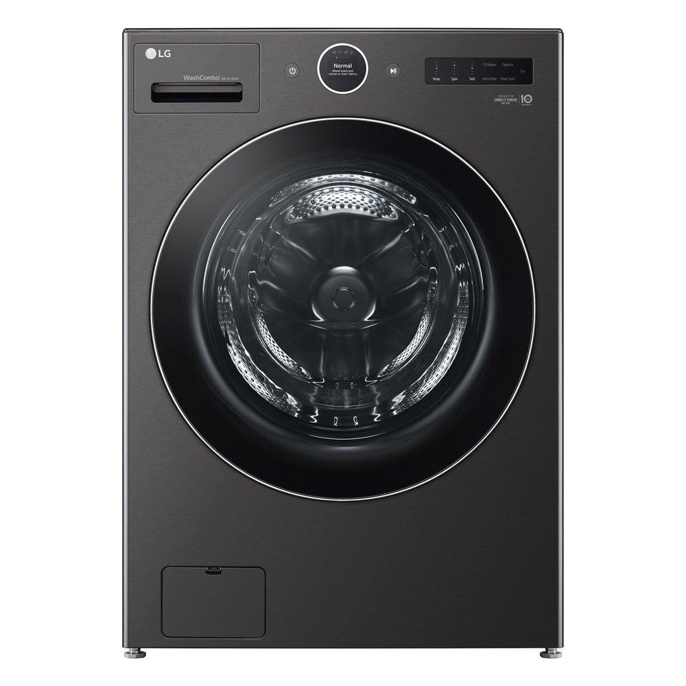 5.0 CU.FT. MEGA CAPACITY FRONT LOAD WASHER DRYER COMBO WITH TURBOWASH360 EZDISPENSE AND WI-FI CONNECTIVITY BLACK STEEL 