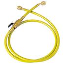 1/4 X 60 YELLOW ENVIRO-SAFE CHARGING HOSE W/BALL VALVE WHIP END AND A2L ADAPTER 