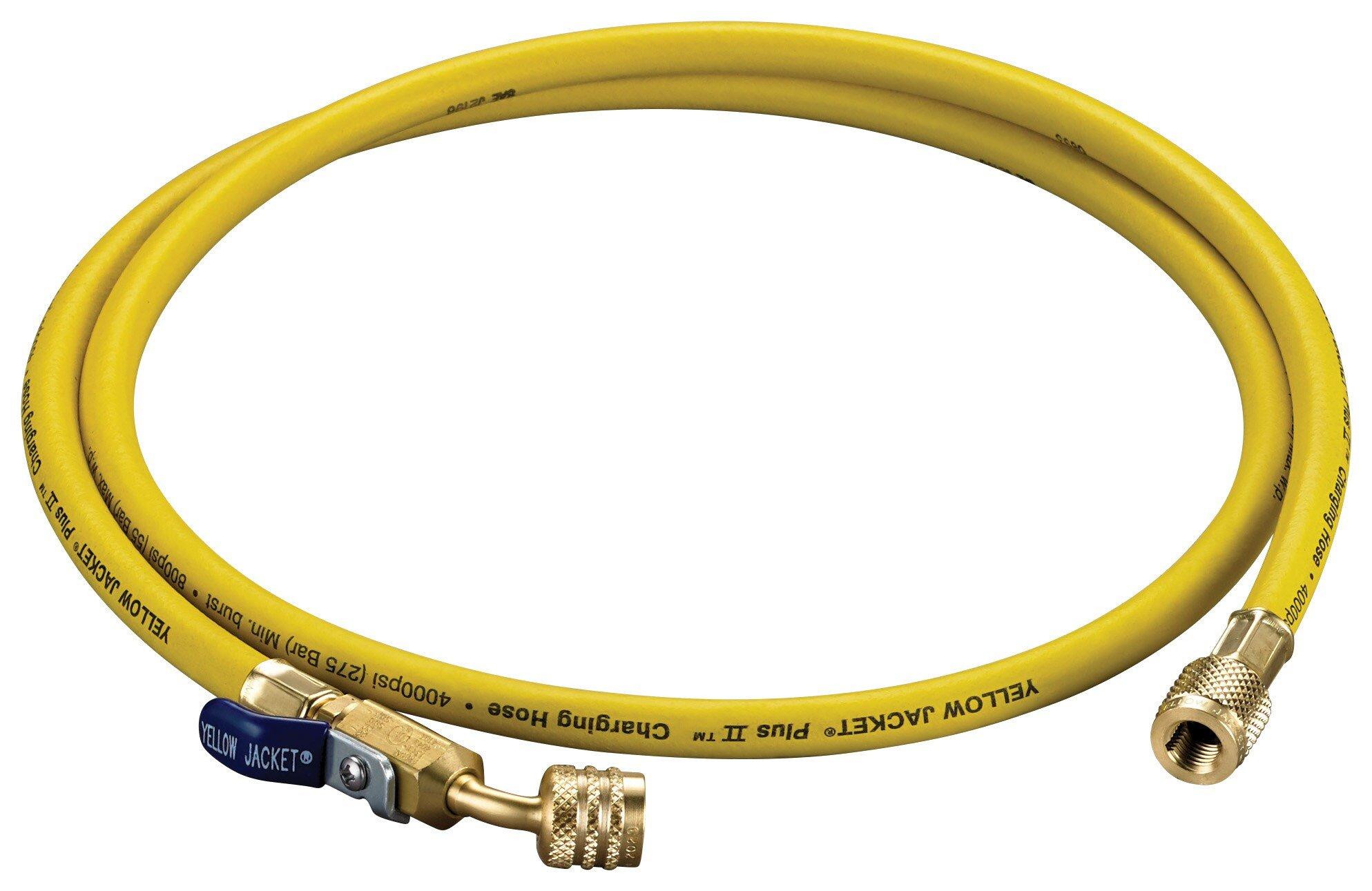 60 in. 1/4 in. Left-Hand to 1/4 in. Right-Hand Threaded Hose with Ball Valve 