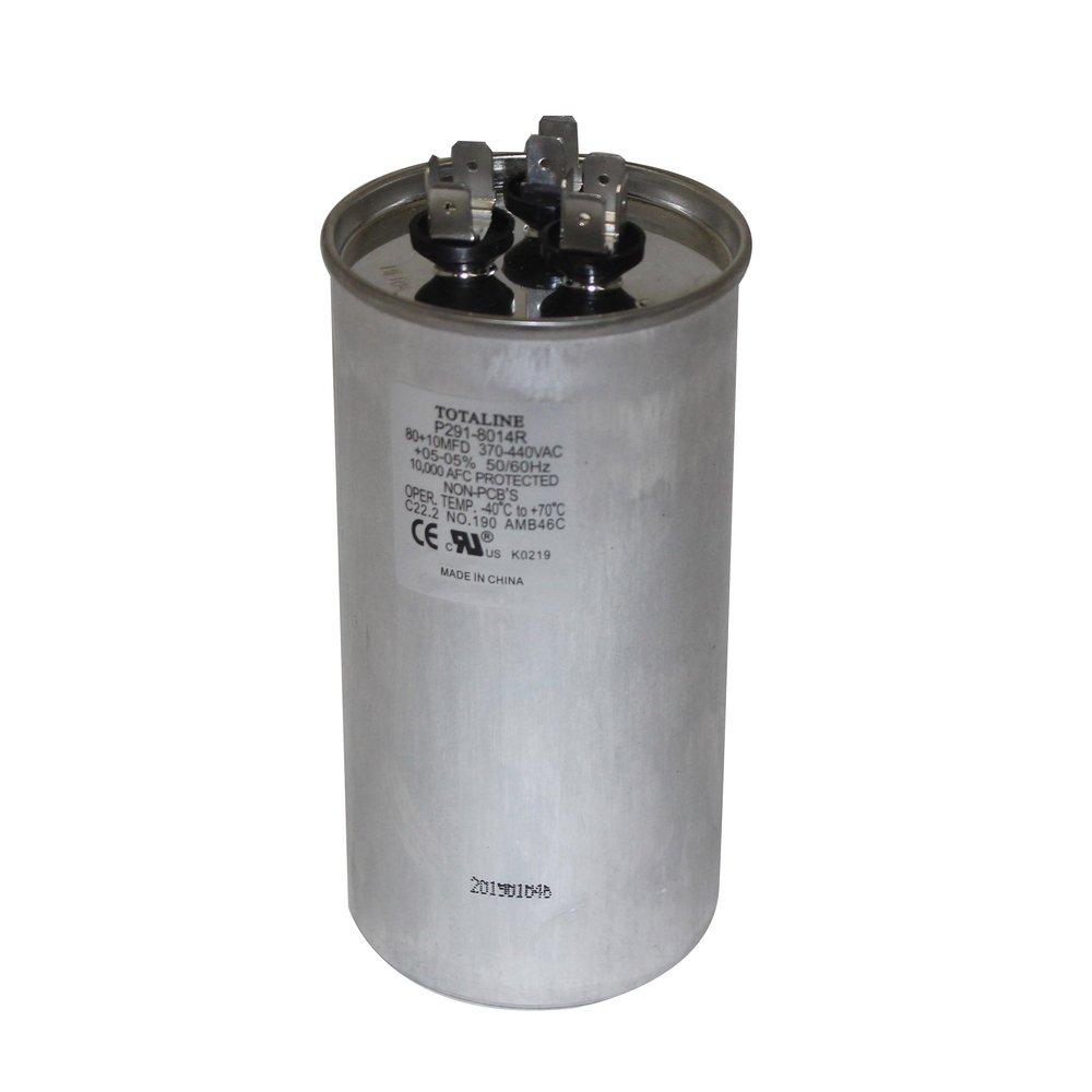 DUAL RUN CAPACITOR 80/10 MFD 440V ROUND 