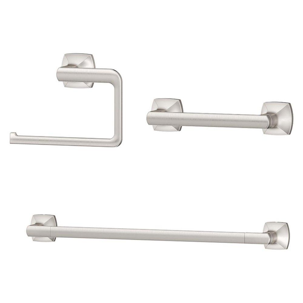 3 Piece Bath Accessory Kit in Nickel 