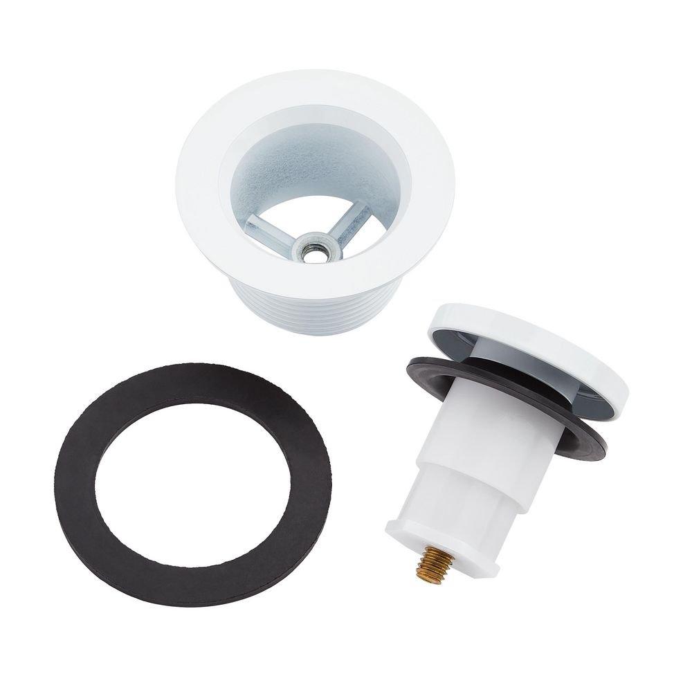 Signature Hardware White Brass Toe-Tap Drain 