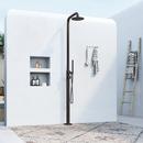 Freestanding Outdoor Shower Panel with Hand Shower in Matte Black