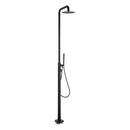 Freestanding Outdoor Shower Panel with Hand Shower in Matte Black 