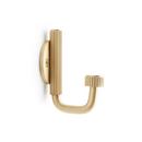 Ribbed Knurled Robe Hook in Satin Brass