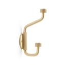 Ribbed Knurled Double Robe Hook in Satin Brass