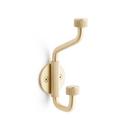 Signature Hardware Satin Brass Ribbed Knurled Double Robe Hook 