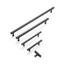 3-3/4 BRIXLEE RIBBED KNURLED BRASS CABINET PULL - MATTE BLACK 