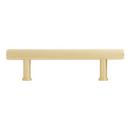 Signature Hardware Satin Brass 3-3/4 in. Center-to-Center Ribbed Cabinet Pull 