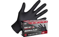 Derma-Tuff&reg; 6 Mil Size Medium Powder Free Textured Nitrile Disposable Gloves in Black (100 Pack)