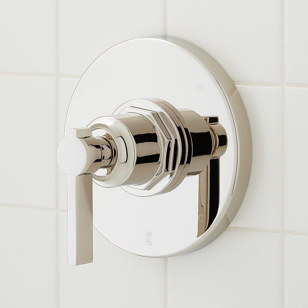 Signature Hardware Polished Nickel Pressure Balanced Shower System with Shower Head, Hand Shower, Hose, Valve Trim, and Diverter - Valve Included 