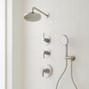 Pressure Balanced Shower System in Brushed Nickel with Shower Head, Hand Shower, Hose, Valve Trim and Diverter - Valve Included