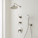 Pressure Balanced Shower System in Polished Nickel with Shower Head, Hand Shower, Hose, Valve Trim and Diverter - Valve Included