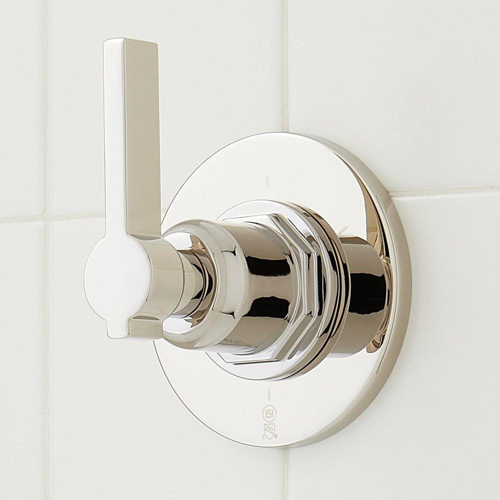 Pressure Balanced Shower System in Polished Nickel with Shower Head, Hand Shower, Hose, Valve Trim and Diverter - Valve Included 