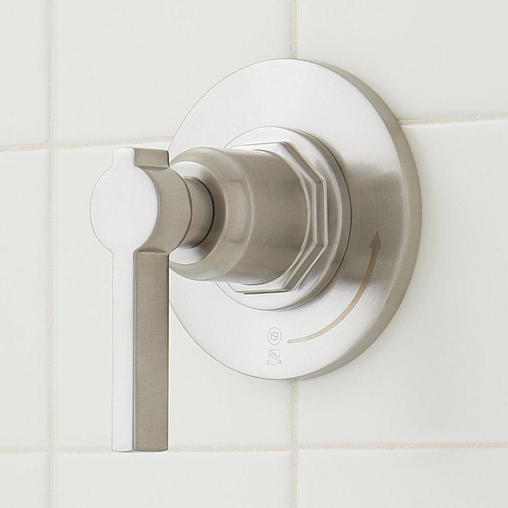 Signature Hardware Brushed Nickel Thermostatic Shower System with Shower Head, Hand Shower, Slide Bar, Shower Arm, Hose, and Valve Trim - Valve Included 