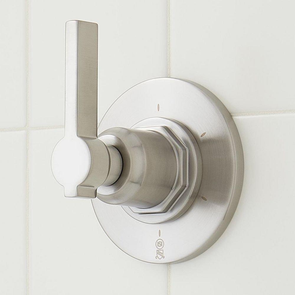 Signature Hardware Brushed Nickel Thermostatic Shower System with Shower Head, Hand Shower, Slide Bar, Shower Arm, Hose, and Valve Trim - Valve Included 