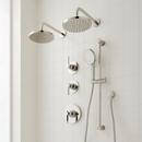 Thermostatic Shower System in Polished Nickel with Shower Head, Hand Shower, Slide Bar, Shower Arm, Hose, and Valve Trim