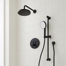 Pressure Balanced Shower System in Matte Black with Shower Head, Slide Bar, Hand Shower, Hose and Valve Trim with Diverter - Valve Included
