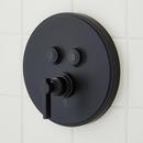 Signature Hardware Matte Black Pressure Balanced Shower System with Dual Shower Heads, Valve Trim and Diverter - Valve Included 