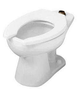 Round Floor Mount Toilet Bowl in White