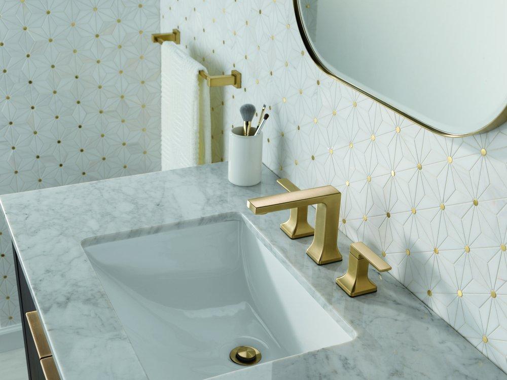Delta Faucet Brilliance Champagne Bronze Two Handle Widespread Bathroom Sink Faucet 