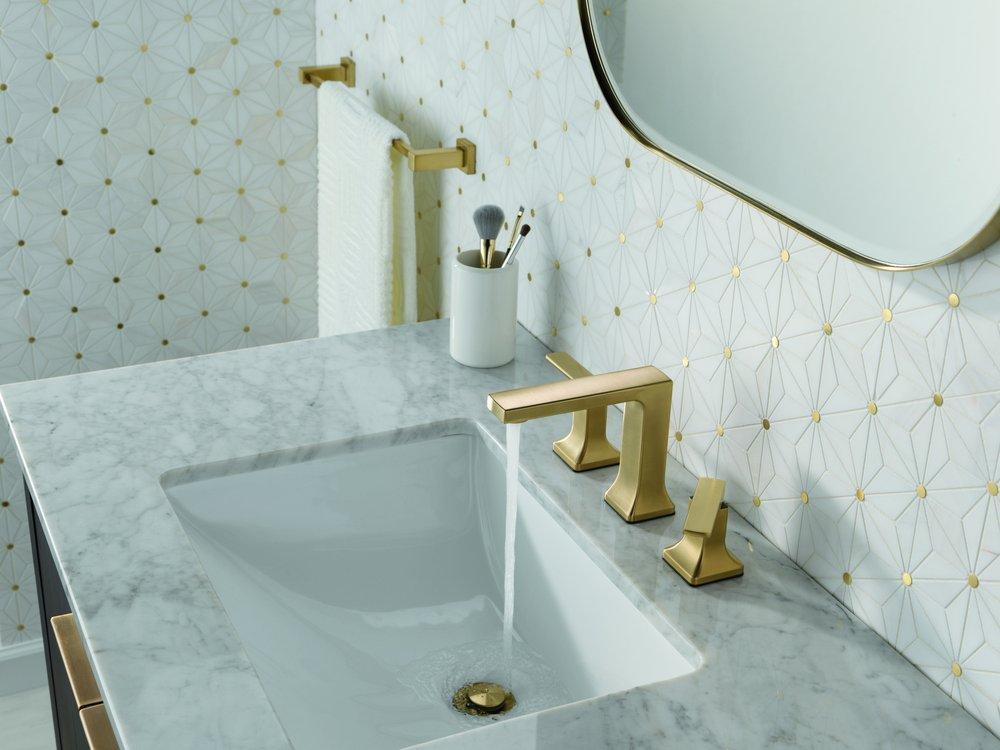 Delta Faucet Brilliance Champagne Bronze Two Handle Widespread Bathroom Sink Faucet 