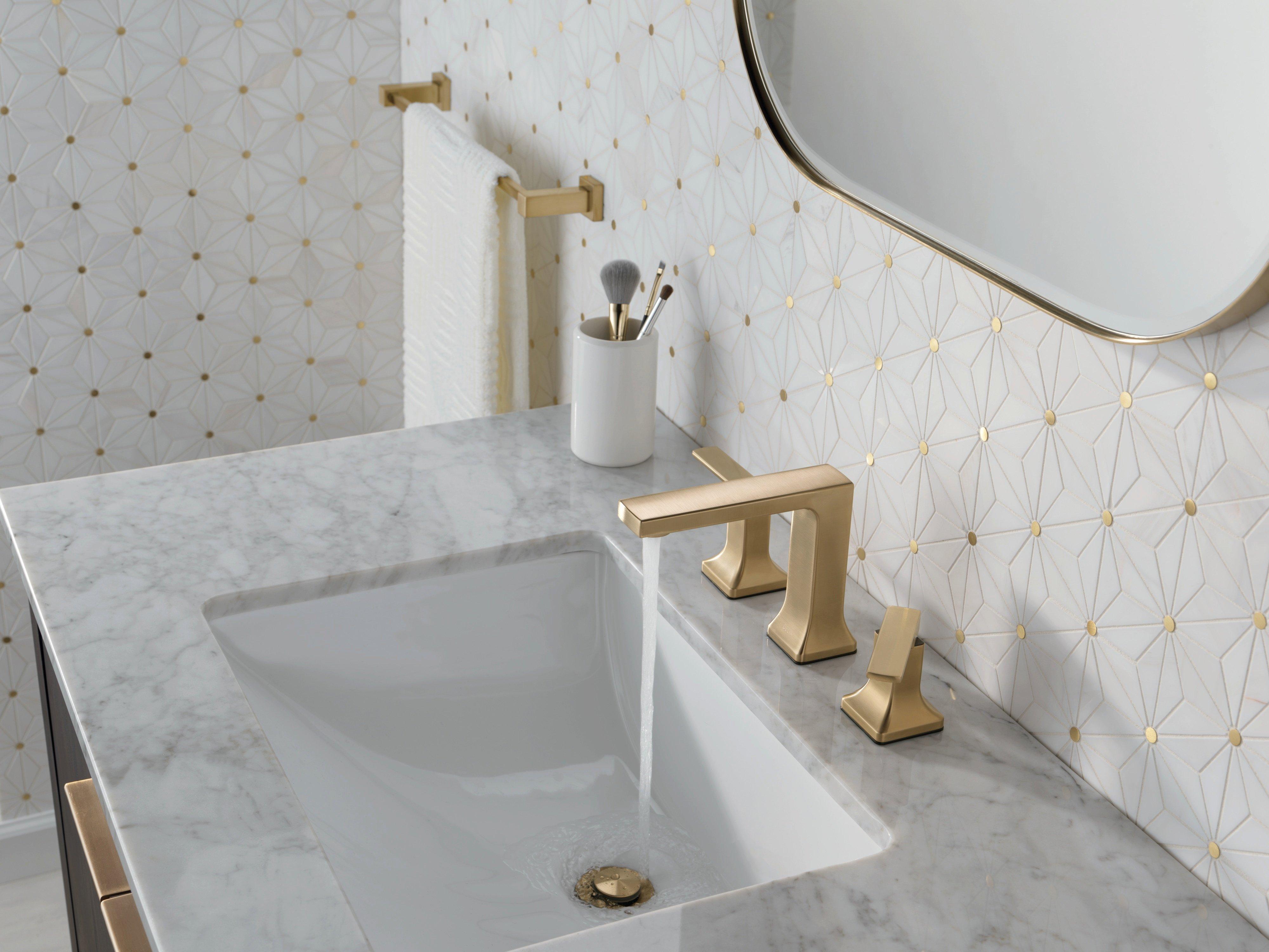 Delta Faucet Brilliance Champagne Bronze Two Handle Widespread Bathroom Sink Faucet 