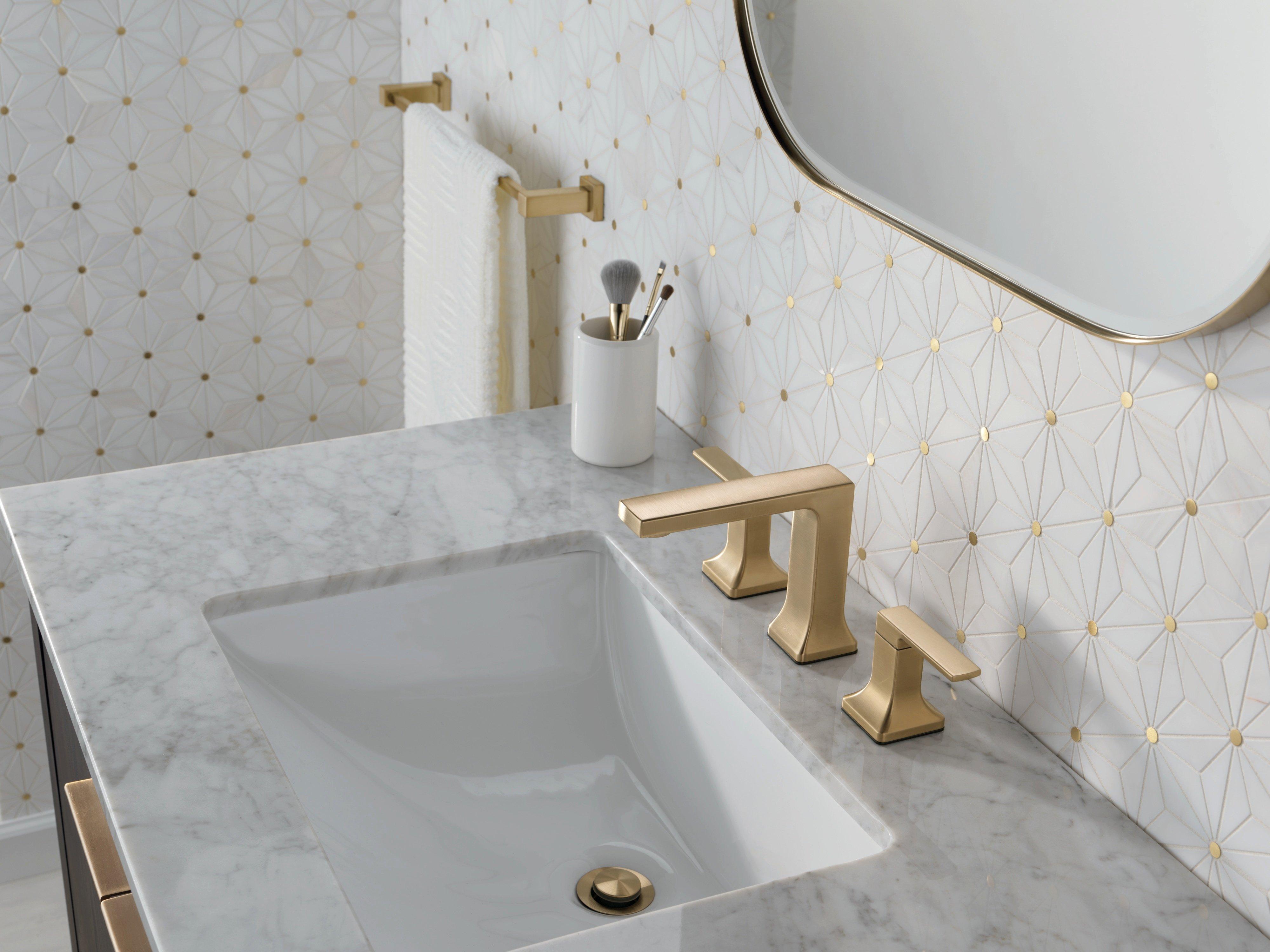 Delta Faucet Brilliance Champagne Bronze Two Handle Widespread Bathroom Sink Faucet 
