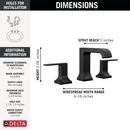 Delta Faucet Matte Black Two Handle Widespread Bathroom Sink Faucet 