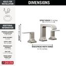 Delta Faucet Stainless Two Handle Widespread Bathroom Sink Faucet 