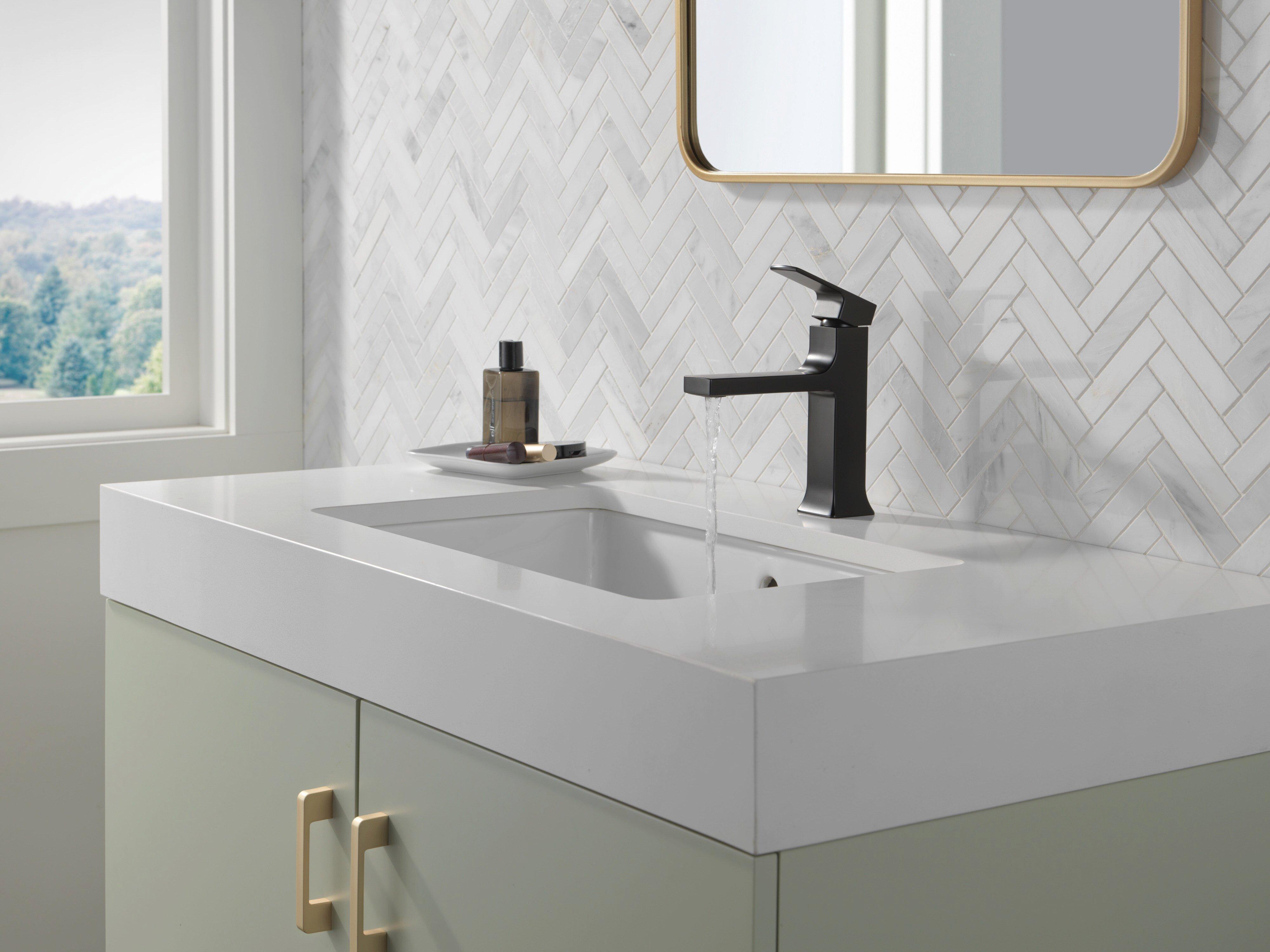 Delta Faucet Matte Black Single Handle Monoblock Bathroom Sink Faucet 