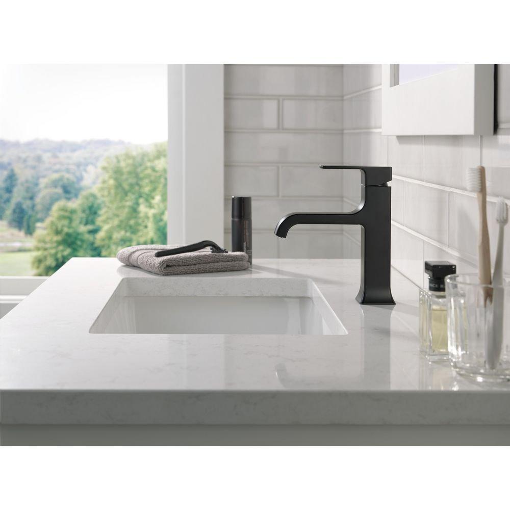 Delta Faucet Matte Black Single Handle Monoblock Bathroom Sink Faucet 
